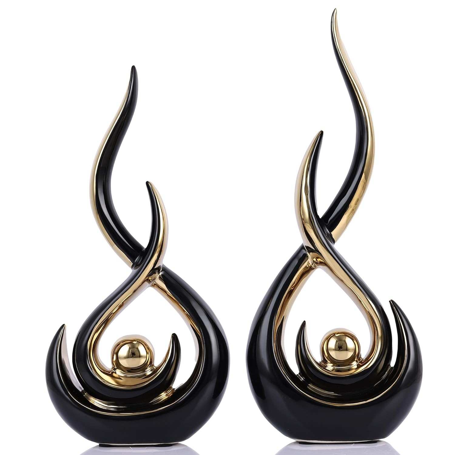 de-decoracao-chama-wubianjie-dourado-e-moderna-ceramica-a-elegante-estatua-preto-de-a