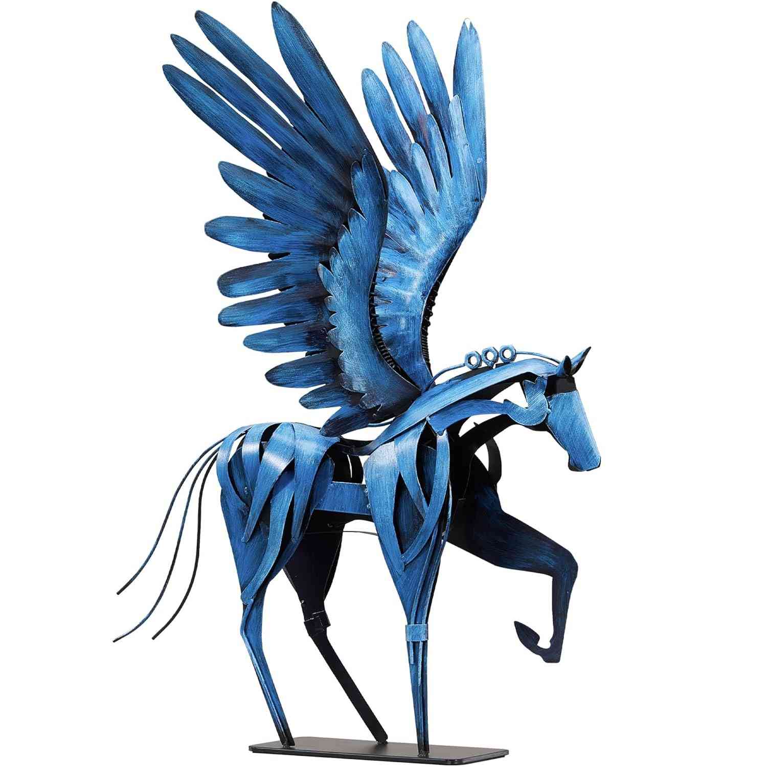 Estátua de Pegasus em Metal - Escultura Artesanal de Cavalo Voador para Decoração de Casa e Escritório