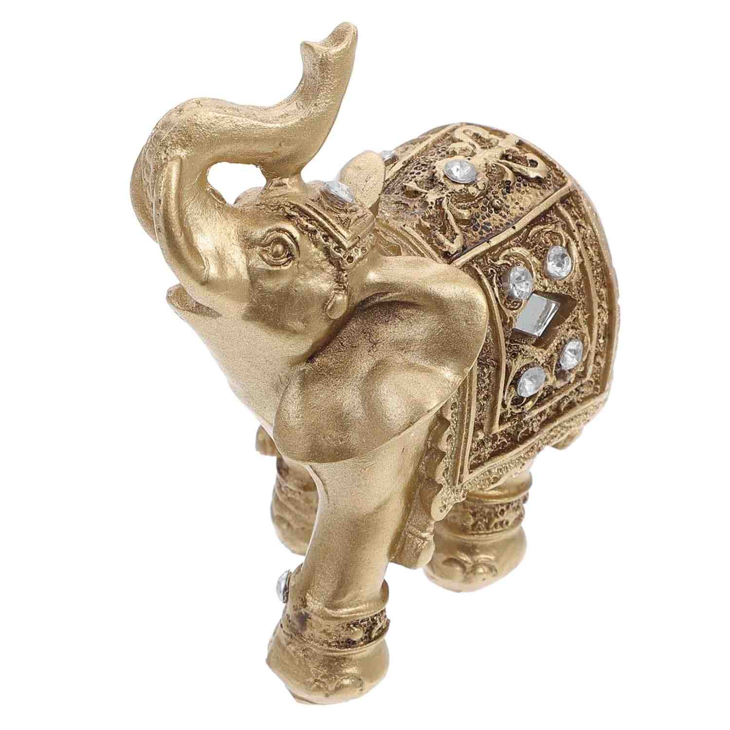 Estátua de Elefante em Resina - Decoração de Mesa com Simbolismo de Sorte e Arte