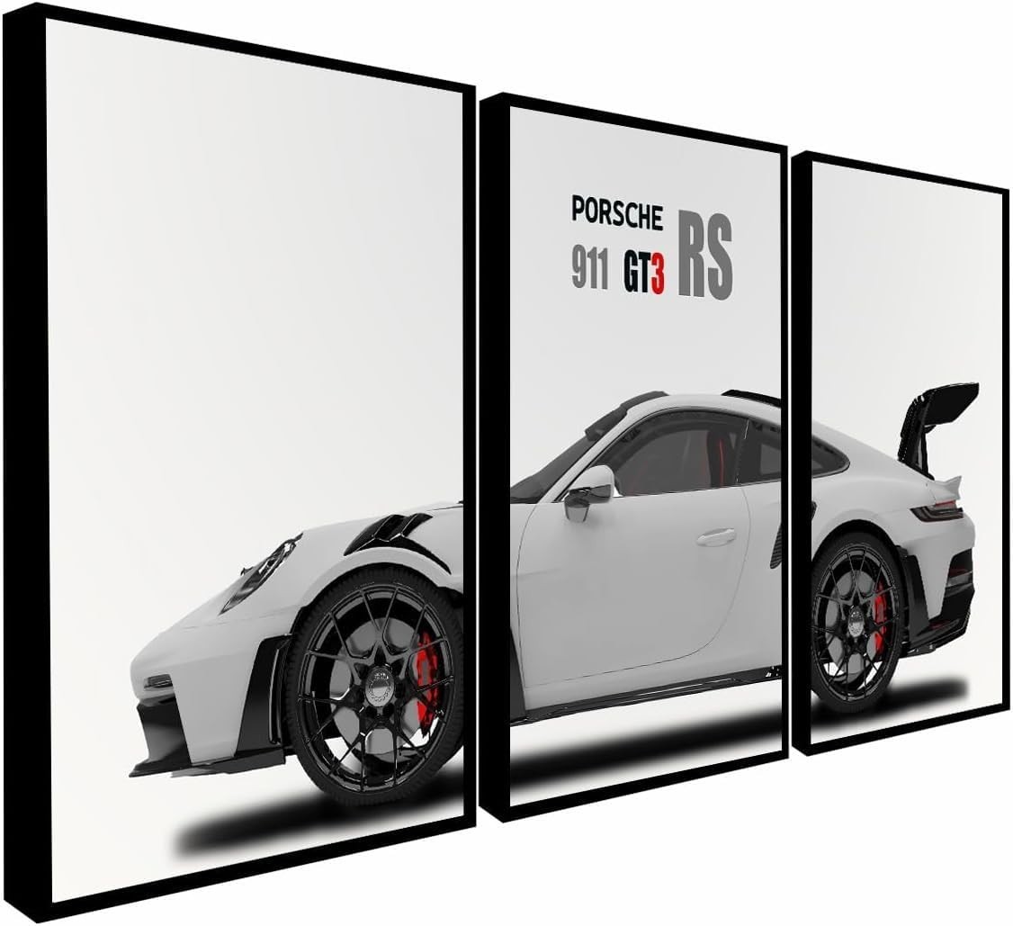 Quadro Decorativo Carro Esportivo de Luxo - Moderno com Moldura em Madeira 40x60cm