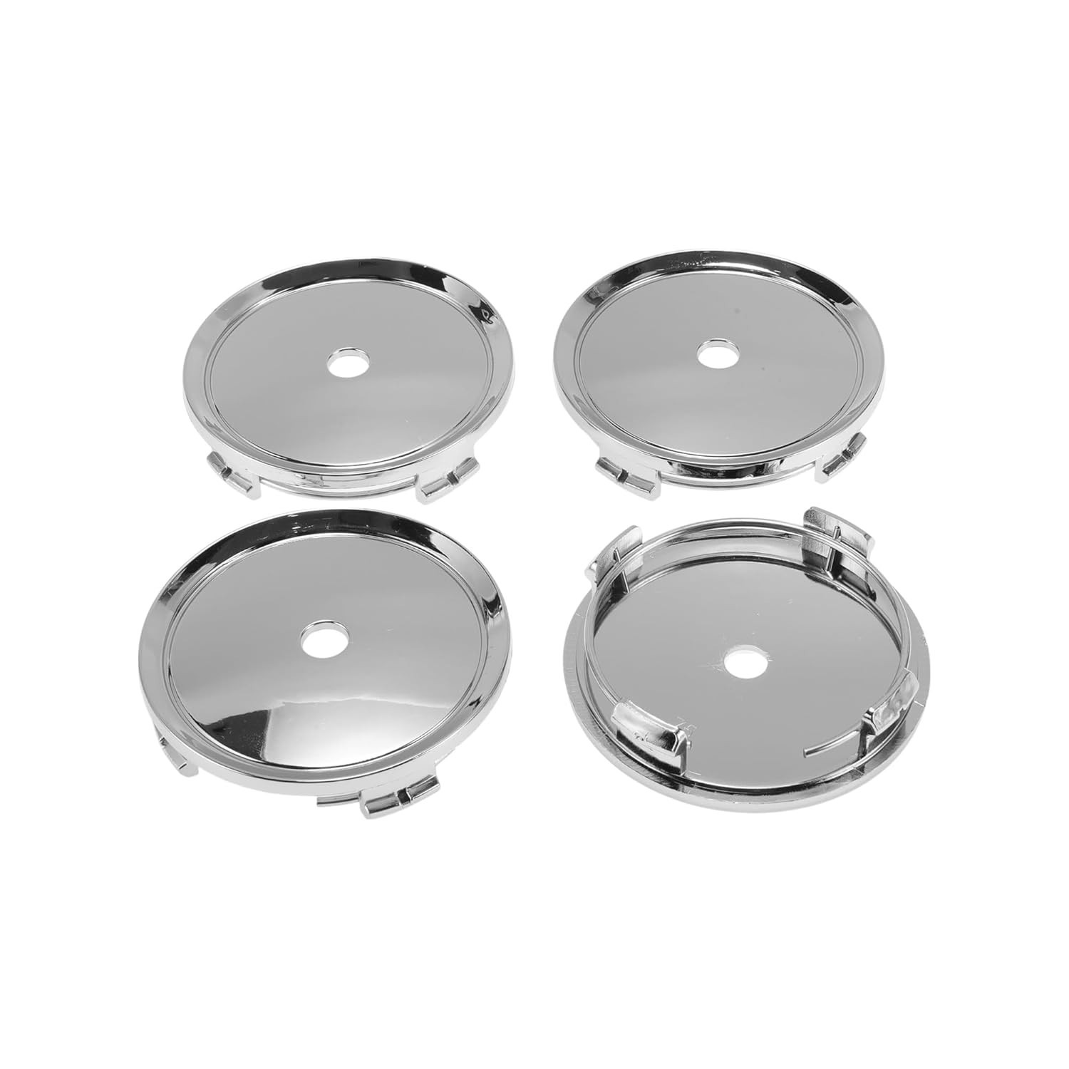 ACROPIX: 4 Tampas de Centro de Roda Universais 7cm Prata - Renove o Visual do Seu Carro!