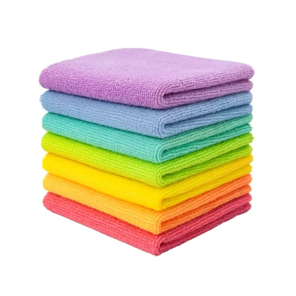 Kit 5 Panos de Limpeza em Microfibra 25x25cm - Alta Absorção e Versatilidade