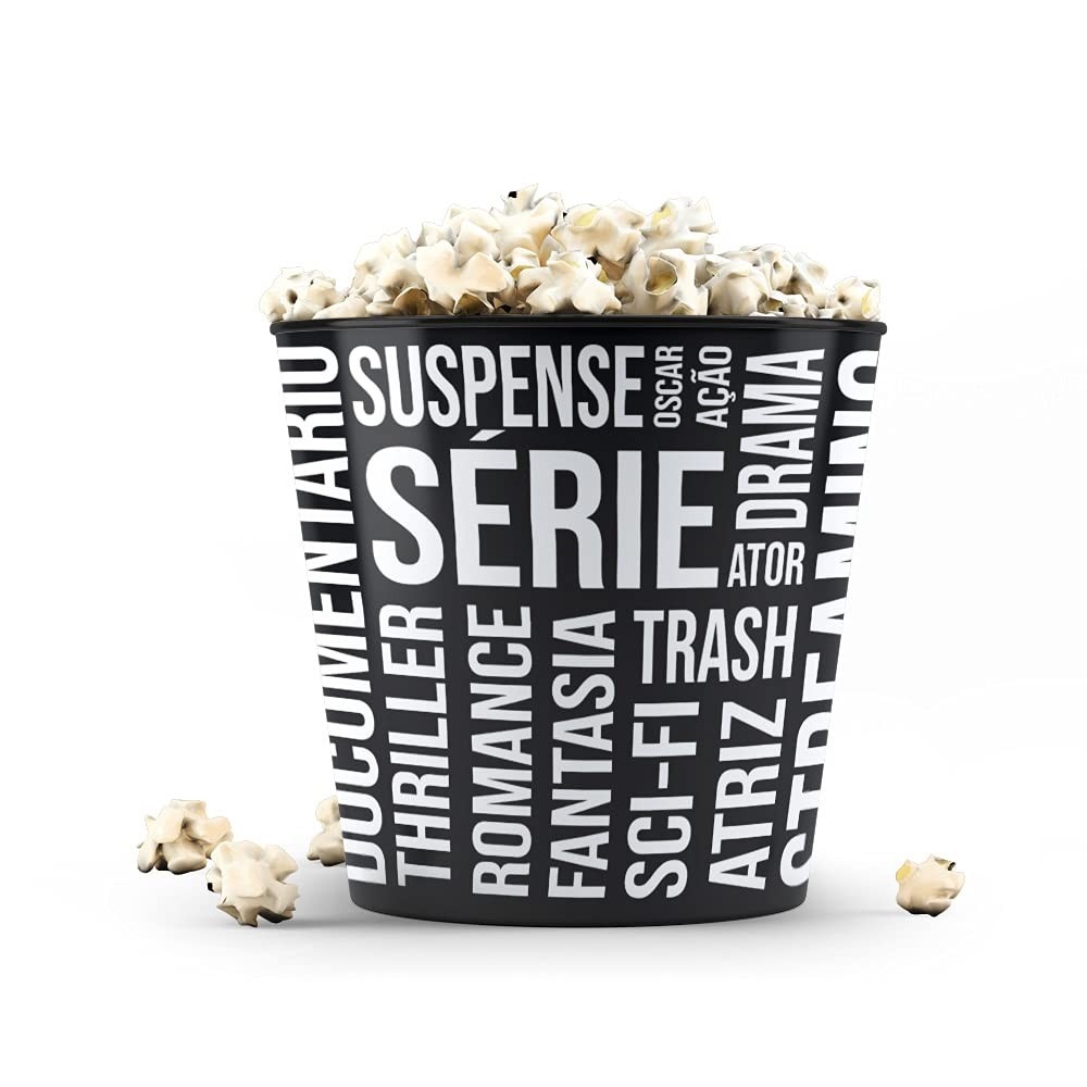 Balde de Pipoca 3,5L CINÉFILOS - Personalizado 360° com Alça e Design Exclusivo