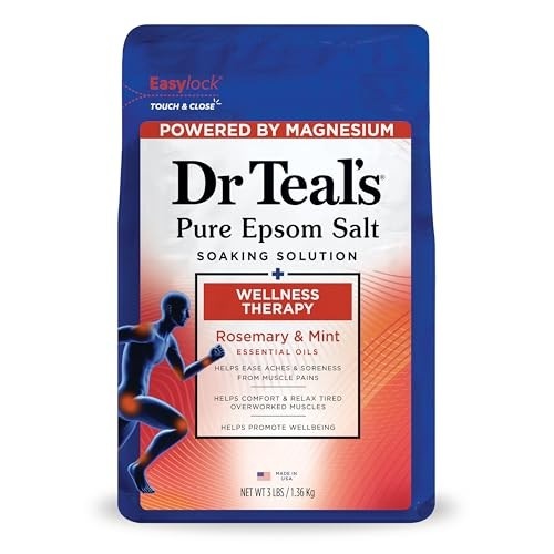 Dr. Teal's Epsom solução de molho de sal, alecrim e menta, 1,4 l