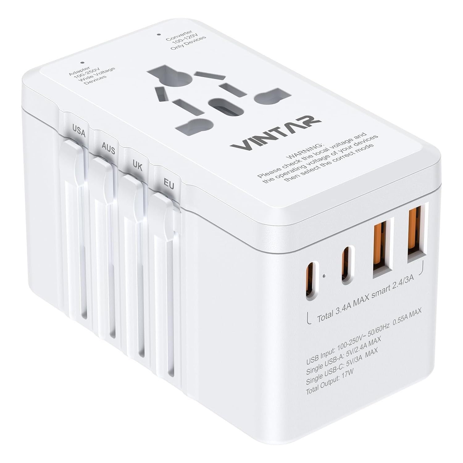 Conversor e Adaptador de Tomada Universal VINTAR 2000W: Sua Energia em Qualquer Lugar do Mundo!