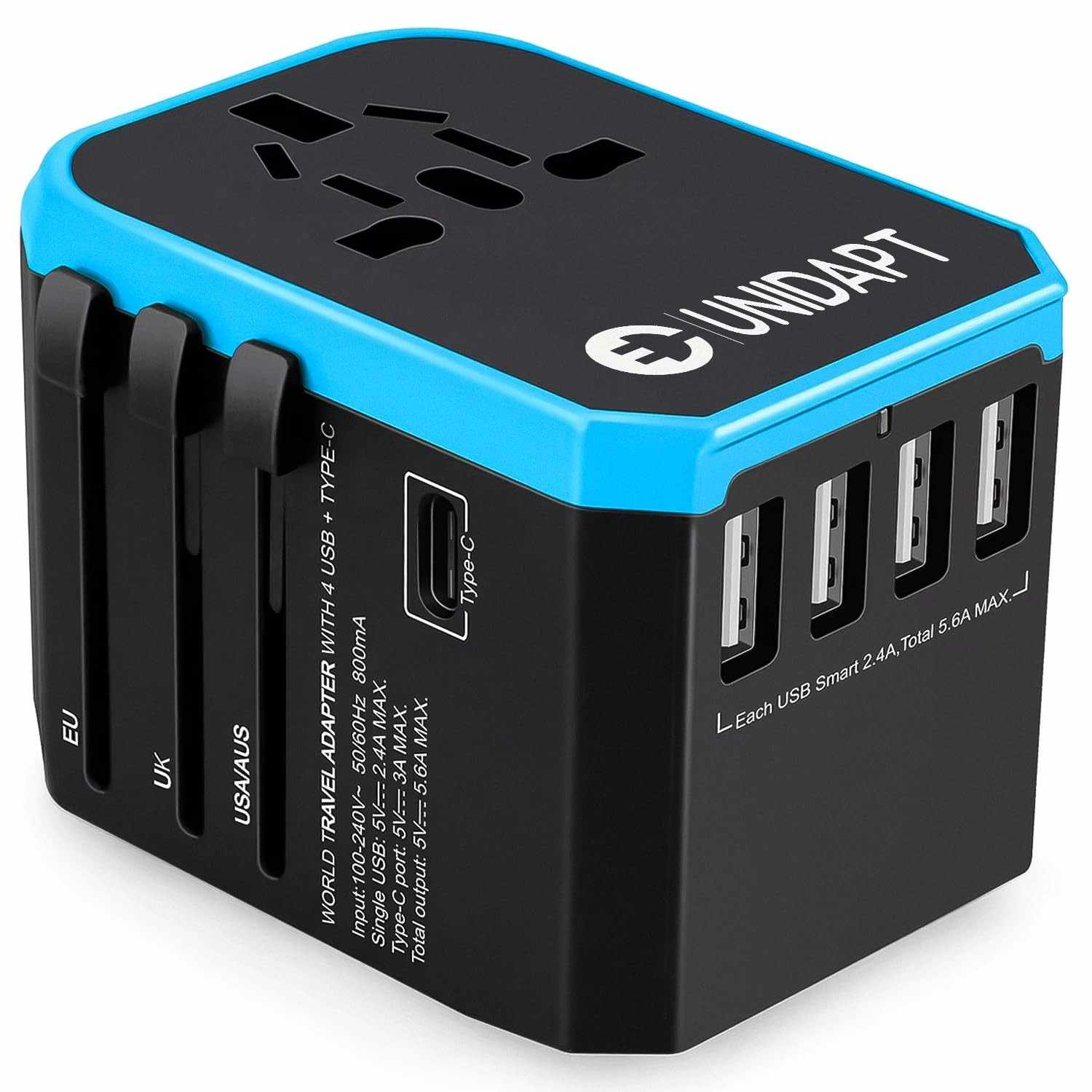 Adaptador Universal de Viagem Unidapt UA-101: Carregue 6 Dispositivos em Qualquer Lugar!