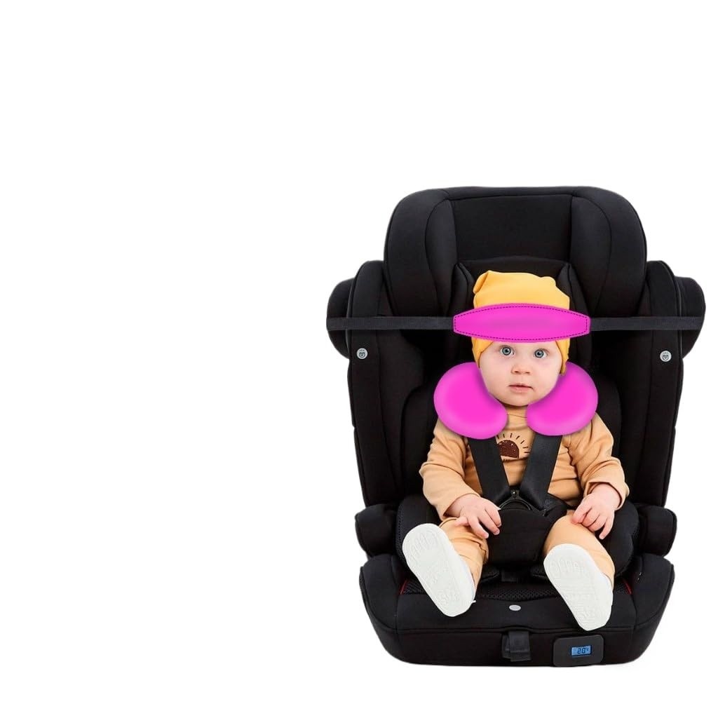 Kit Almofada de Pescoço e Faixa de Apoio para Bebê - Conforto e Segurança em Viagens (Pink)