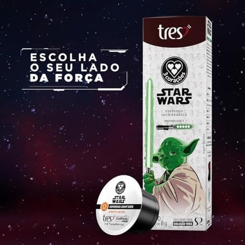 Cápsula de Café Espresso Star Wars Mestre Yoda TRES 3 Corações 10 unid