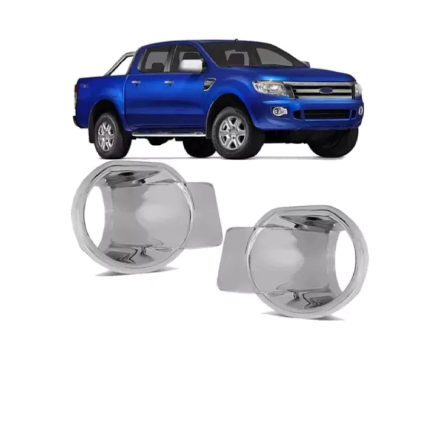 Par de Grades de Milha Cromadas para Ford Ranger (2013-2015): Estilo e Proteção Premium