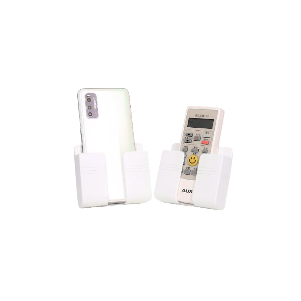 Kit 2 Suportes de Parede Branco para Celular e Controle Remoto: Organize sua Casa com Estilo!