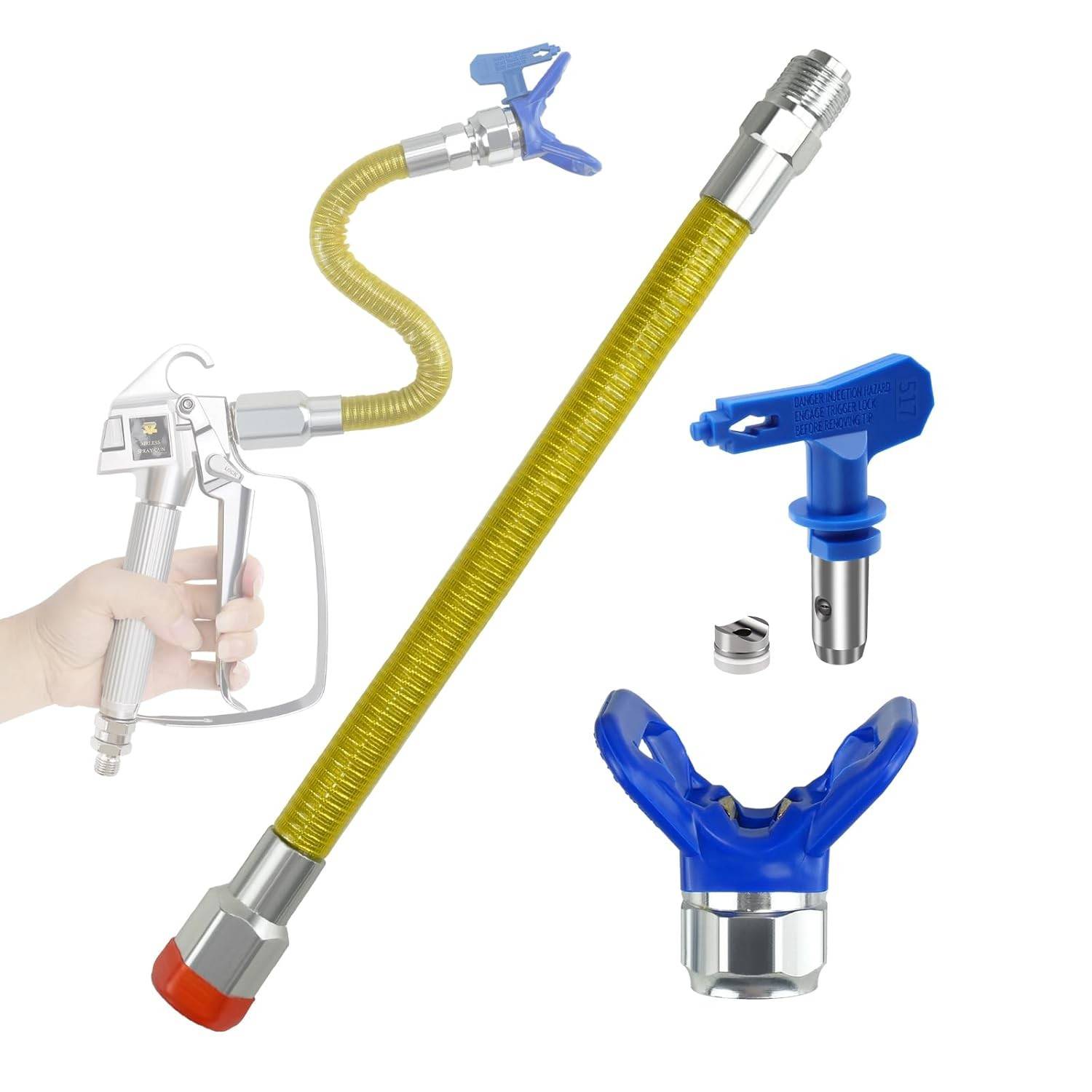 Extensor de Ponta para Pistola de Pintura TUDUD - Haste Dobrável Ajustável 13,5 Pol. para Pulverização Sem Ar