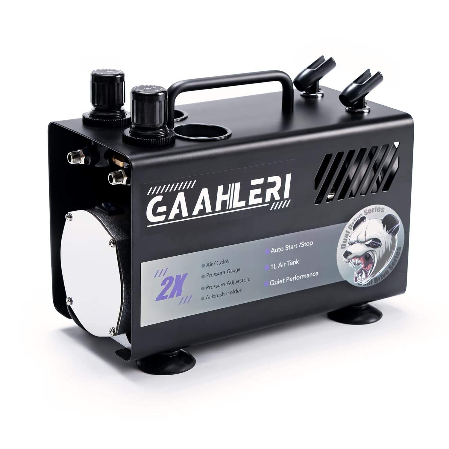 Kit Aerógrafo Gaahleri Profissional com Compressor e Tanque de Ar 1L - Pintura, Confeitaria, Tatuagem e Modelismo