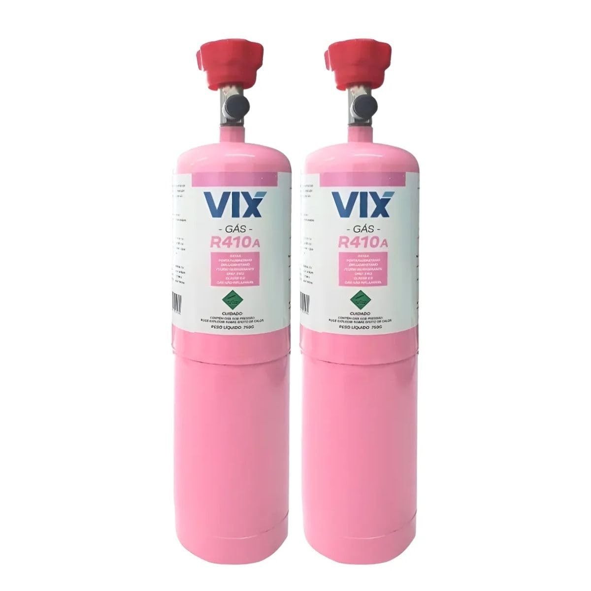 Gás Refrigerante R410a 750g com Válvula - Kit 2 Unidades para Recarga de Ar Condicionado