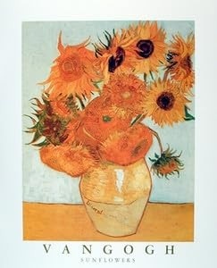 Pôster de Arte Floral com Girassóis em Vaso | Impressão de Qualidade para Decoração de Parede (40,64 x 50,8 cm)
