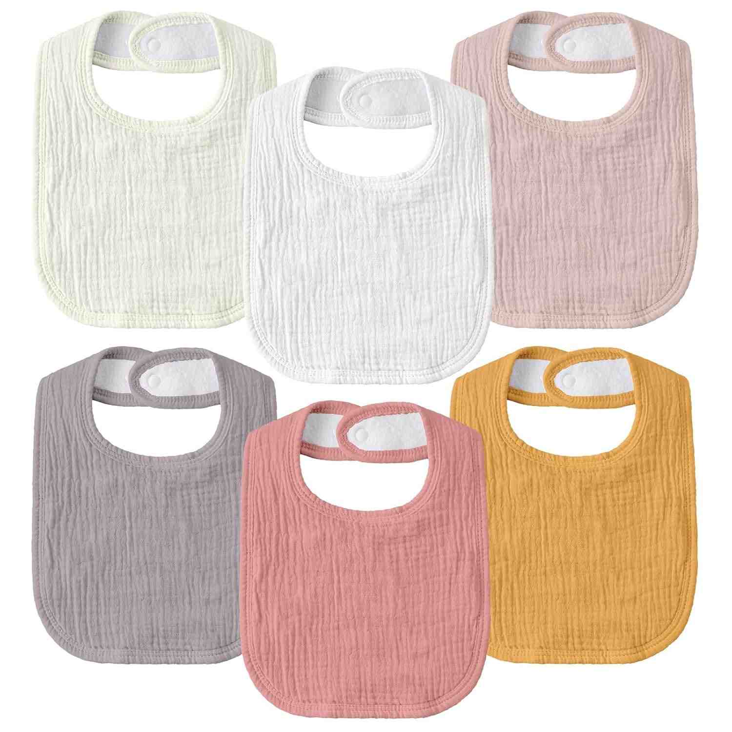 GLLQUEN BABY Babadores de musselina para meninos e meninas, pacote com 8, babadores ajustáveis para babar e dentição babadores bandana de algodão