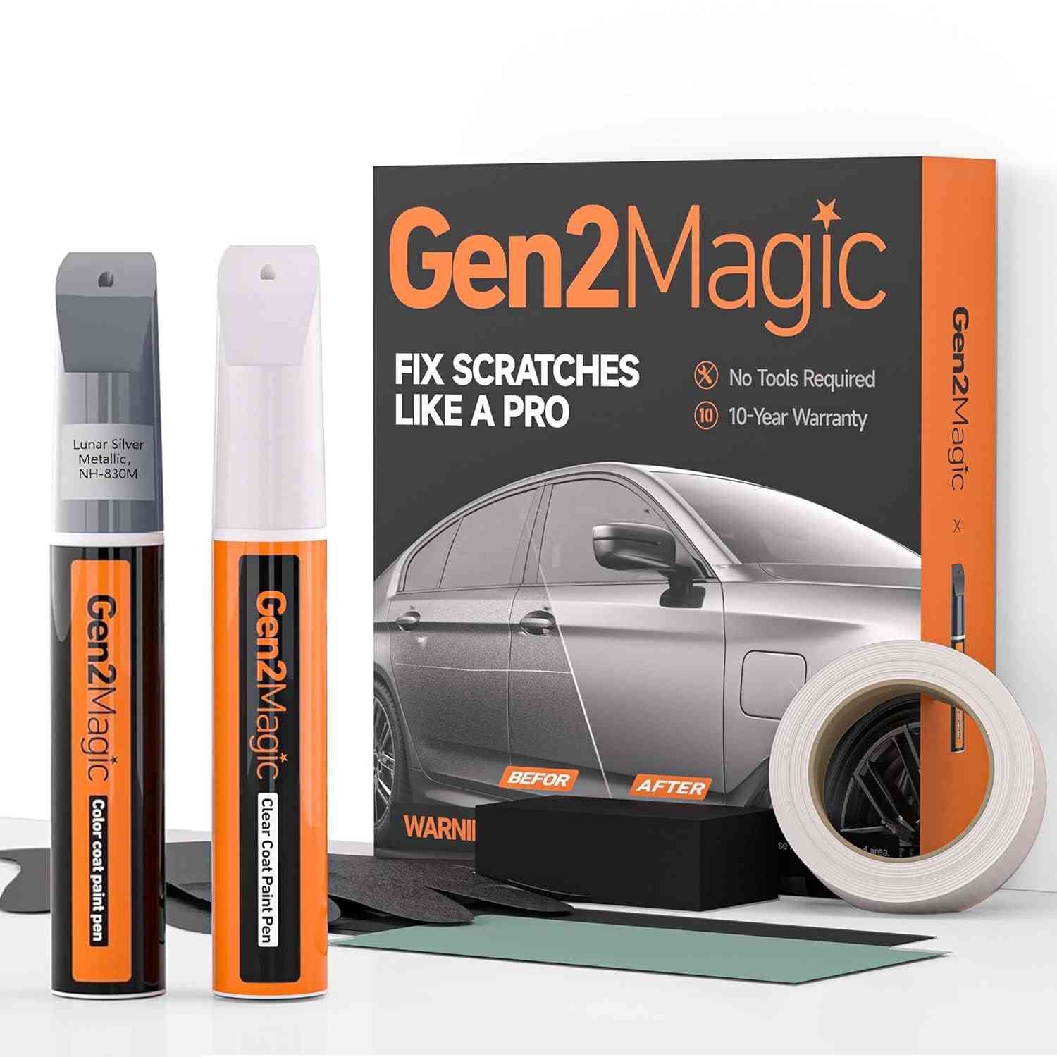 Kit de Retoque para Honda Lunar Silver Metallic - Caneta de Tinta com Revestimento Transparente e Acessórios