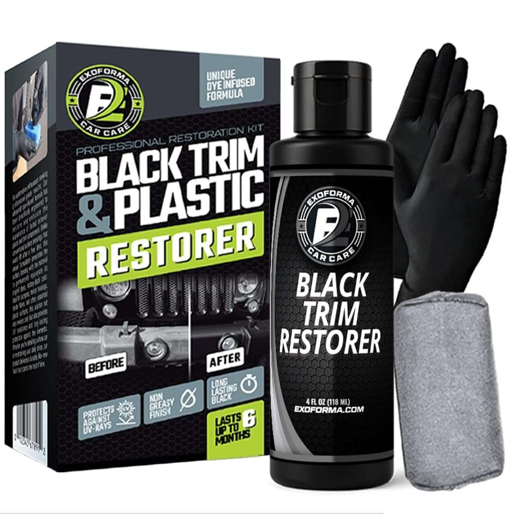 ExoForma Restaurador de Acabamento Preto - Fórmula Exclusiva com Infusão de Tinta Dura Mais de 6 Meses