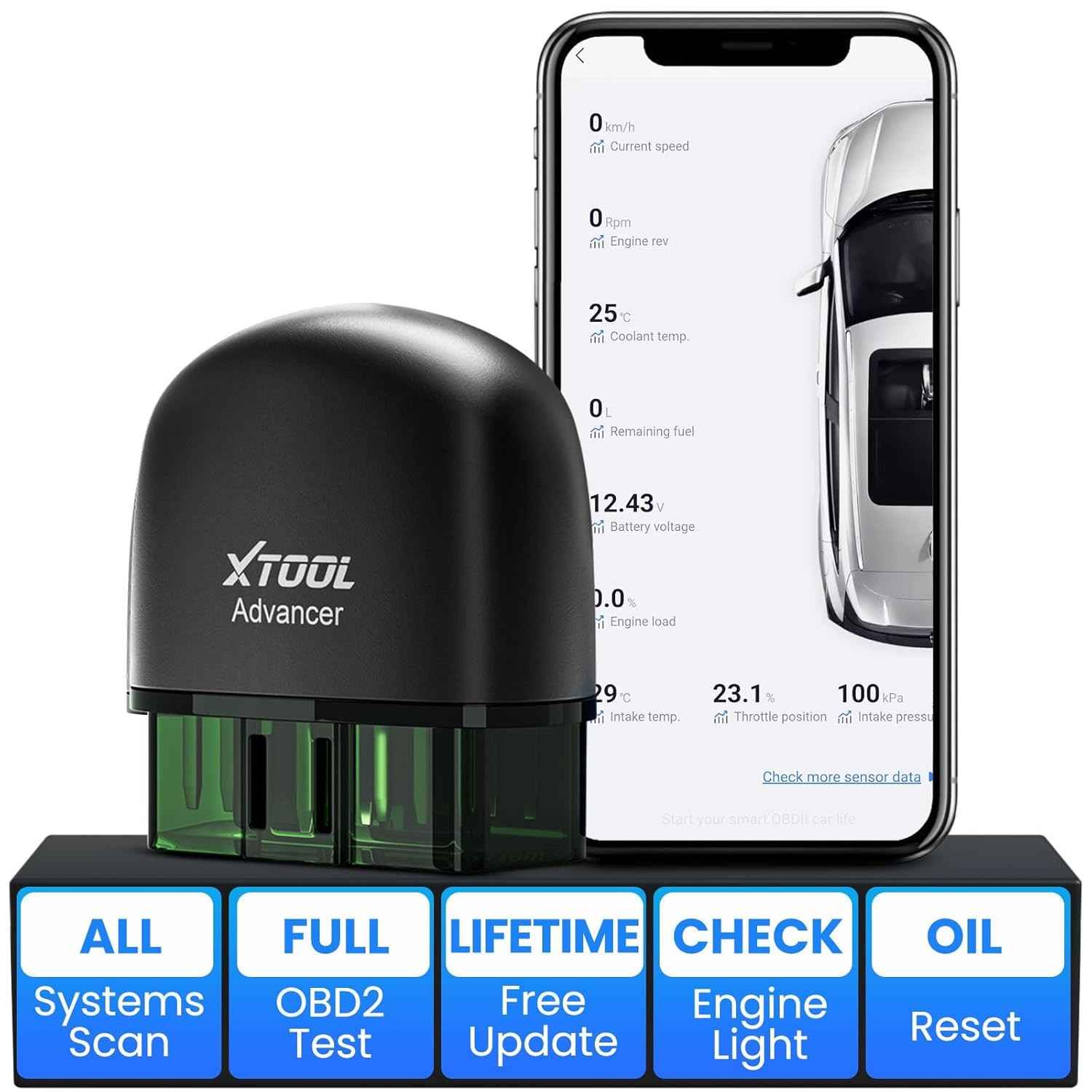 XTOOL AD20 Pro OBD2: Scanner Automotivo Completo para iPhone/Android - Diagnóstico Total e Reset de Óleo