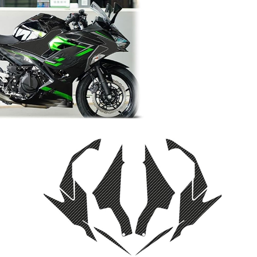 Proteção de Tanque Fibra de Carbono para Kawasaki Ninjja 400 (2017-2024) - Adesivo Anti-Risco