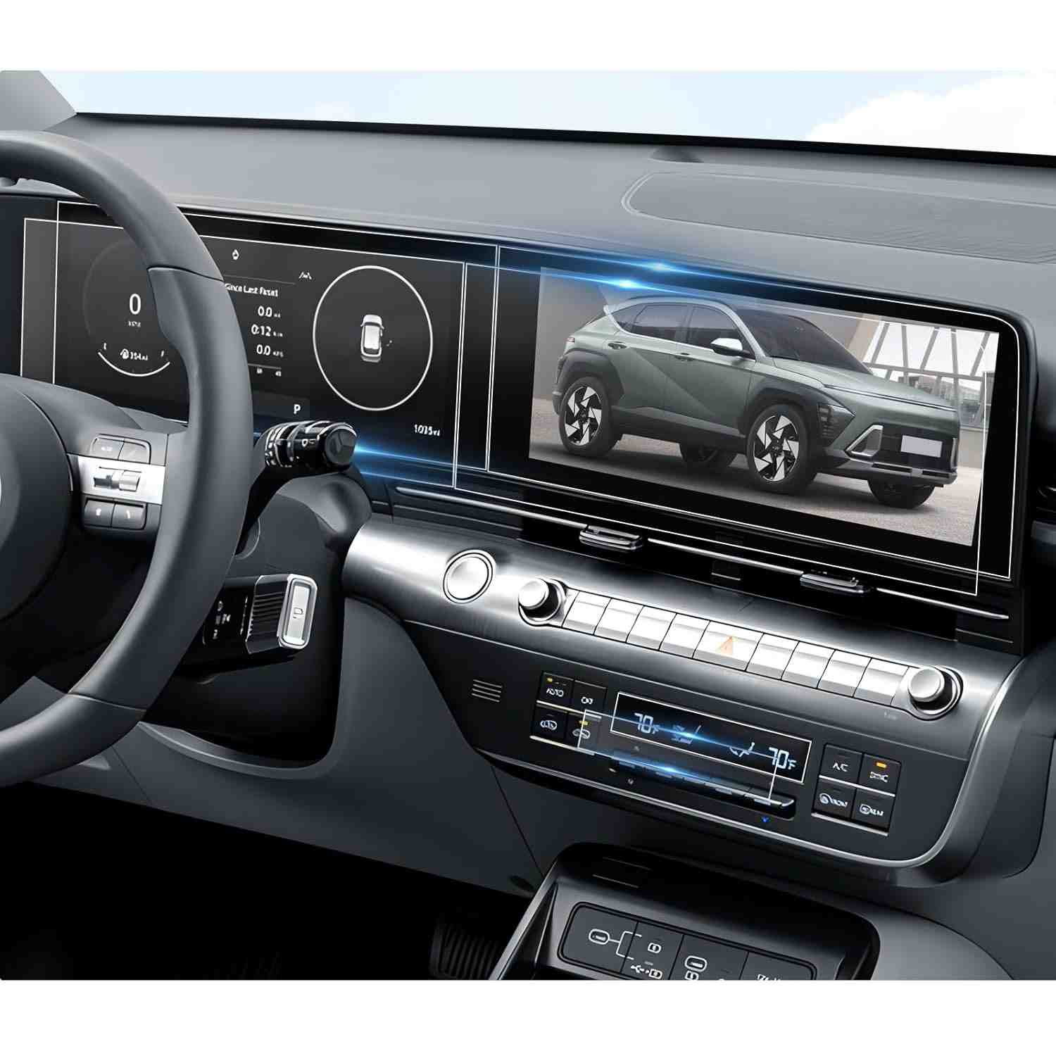 Kit 6 Protetores de Tela BIBIBO para Hyundai Knoa 2024-2026 (12.3") - Dupla Proteção Touch AC