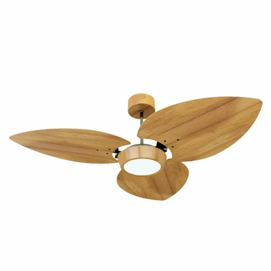 Ventilador de Teto Natuvent Dahlia LED 3 Pás em Madeira Teca – Estilo e Conforto com Iluminação Integrada