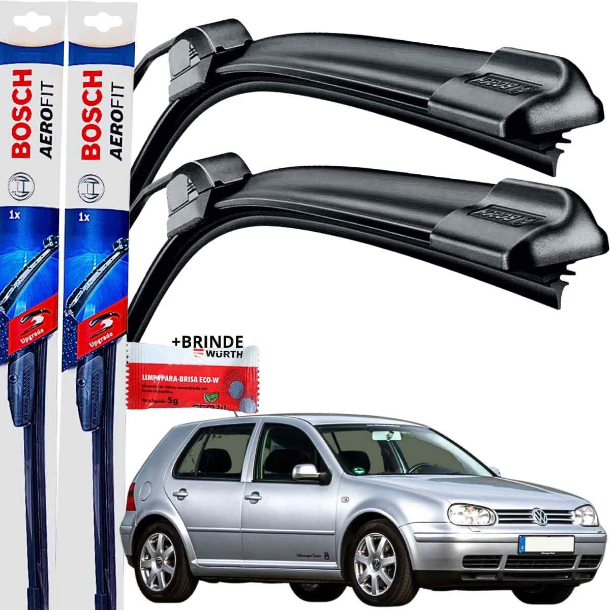 Par de Palhetas Limpador Parabrisa Bosch Aerofit Silicone para Golf IV (2007-2008) - Limpeza Superior e Durabilidade