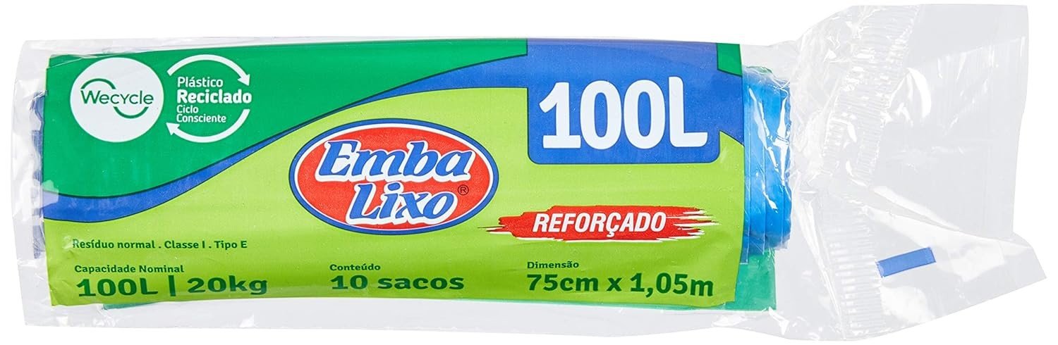 Saco de Lixo Reforçado Ni-SHEN 100L Azul - Wecycle Embalixo Reciclado