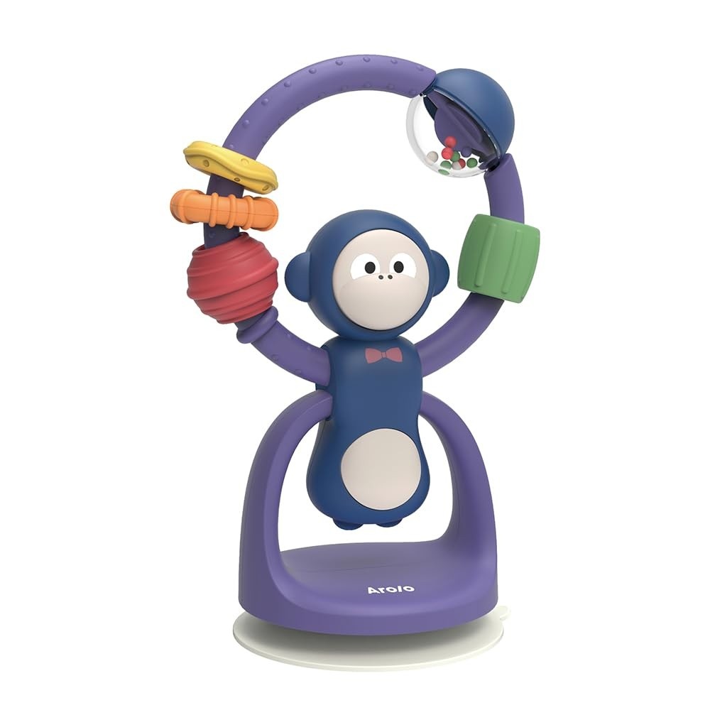 Brinquedo Cadeirinha de Sucção Macaco Roxo M16 - Estimula Refeições Divertidas e Desenvolvimento Sensorial