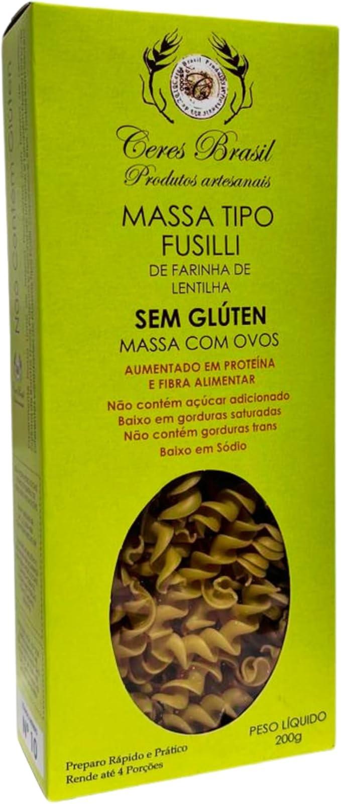 Macarrão Fusilli de Lentilha Verde Sem Glúten Ceres 200g