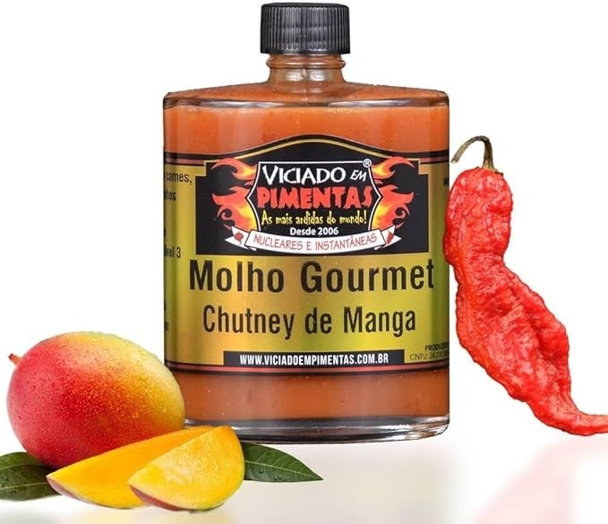 Molho De Pimenta Gourmet Sabor Chutney De Manga - Vidro 100 Ml