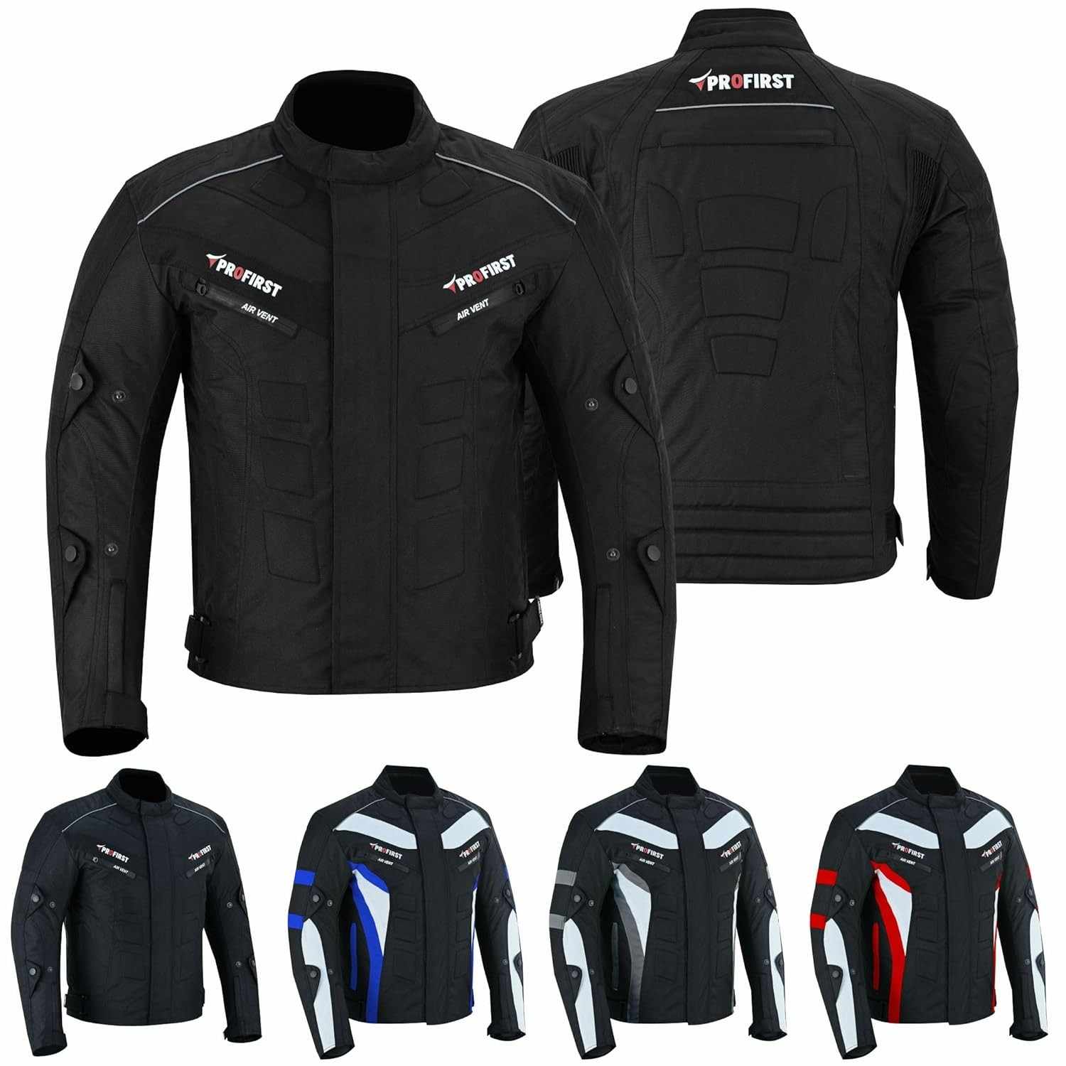 PROFIRST Jaqueta masculina de motocicleta, jaqueta de motocicleta, impermeável, proteção CE blindada