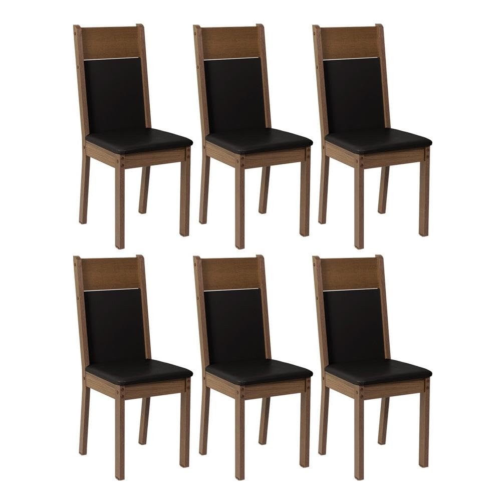 Conjunto de Sala de Jantar Bahamas - Mesa de Madeira com 6 Cadeiras Confortáveis