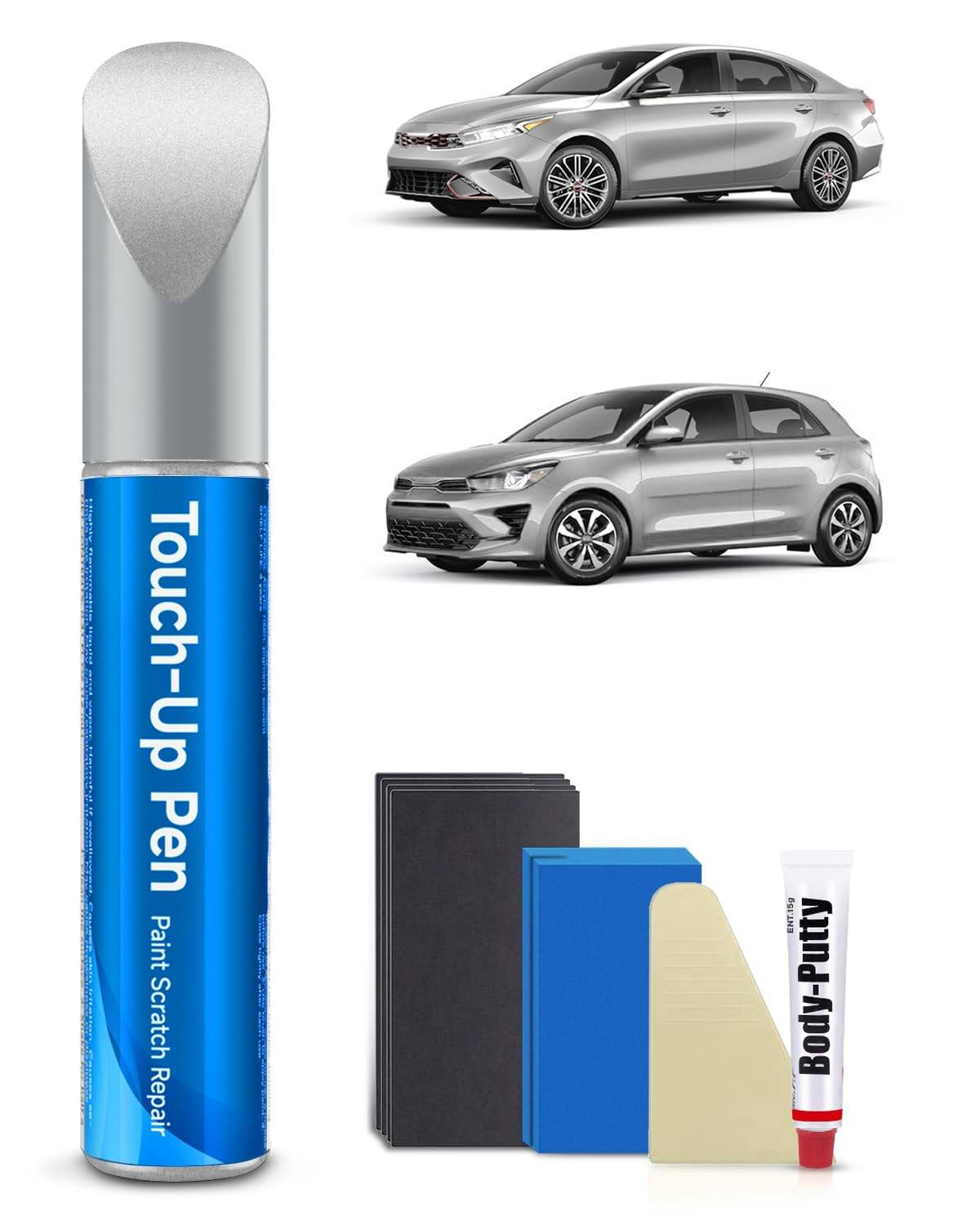 Kit de Tinta de Retoque Metálico Prata Sedosa 4SS para Kia - Reparo Profissional de Arranhões