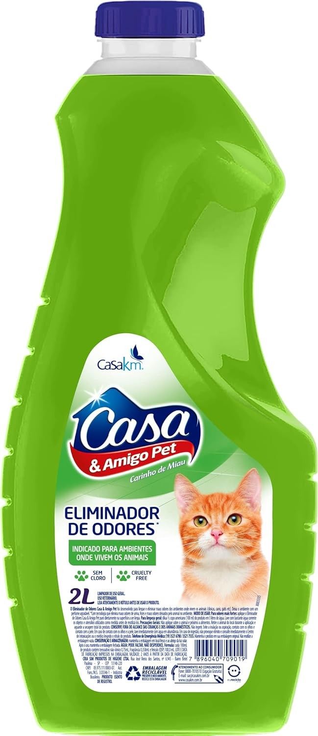 Eliminador de Odores para Gatos Carinho de Miau 2L - Casa&Amigo Pets