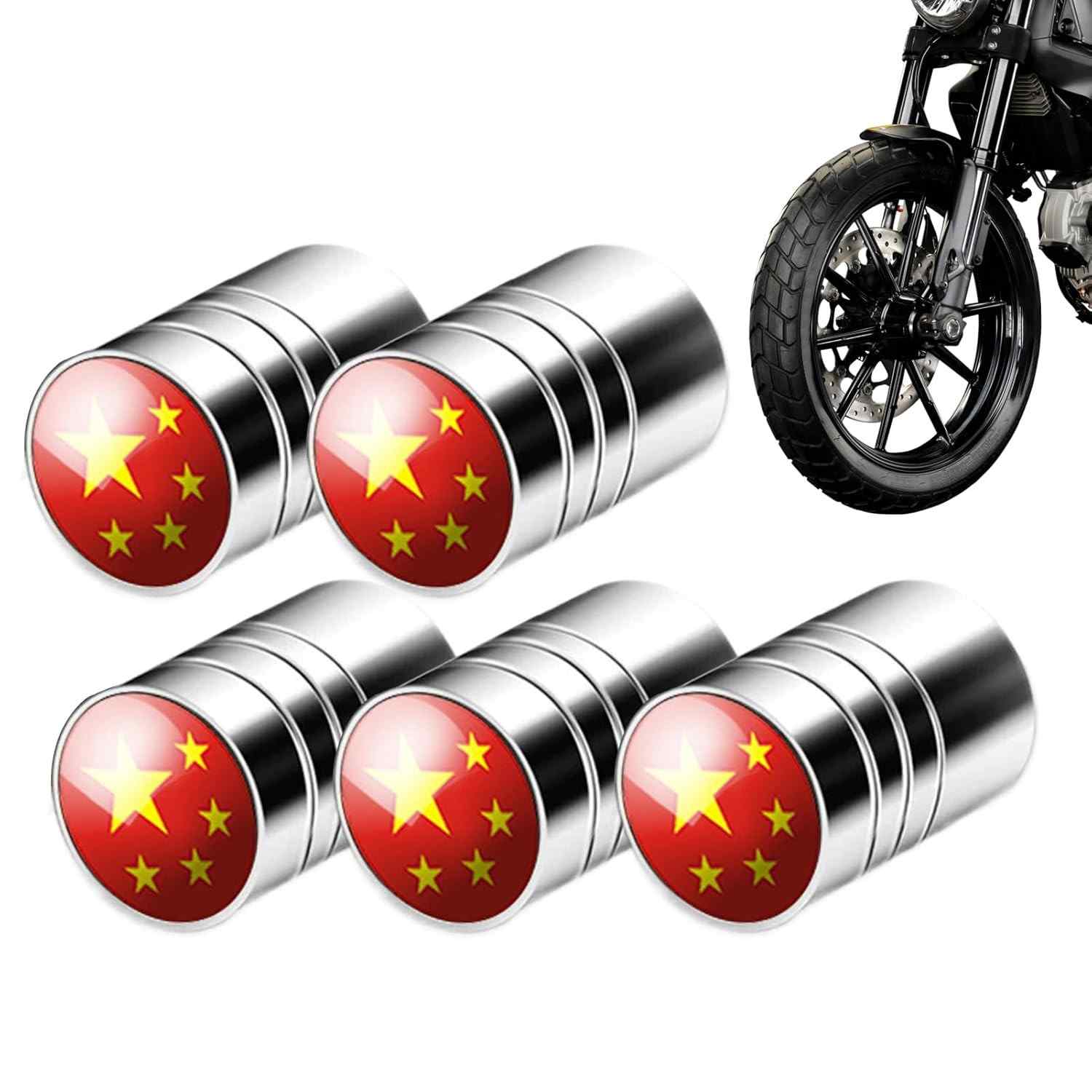 Tampas de Válvula de Pneu Premium (5 Peças) - Proteção Total para Caminhão, Moto, SUV e Bike