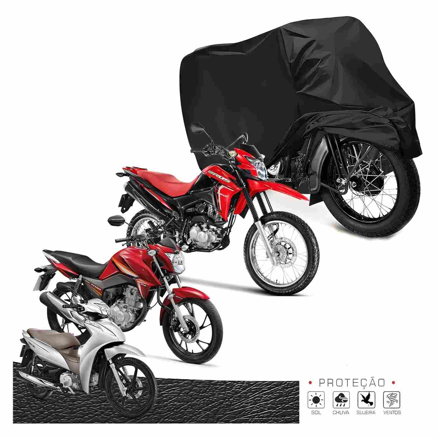 Capa de Moto Premium em Couro: Proteção Total Contra Sol, Chuva e Granizo - Não Risca!