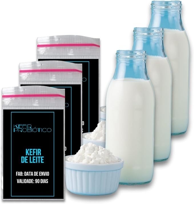 Kefir de Leite Colônia Viva Grãos Naturais Caseiro Artesanal Fermentação Infinita Compre 2 Ganhe 1