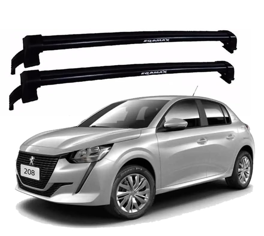 Rack de Teto Eqmax New Wave Preto para Peugeot 208 Hatch 2020-2024