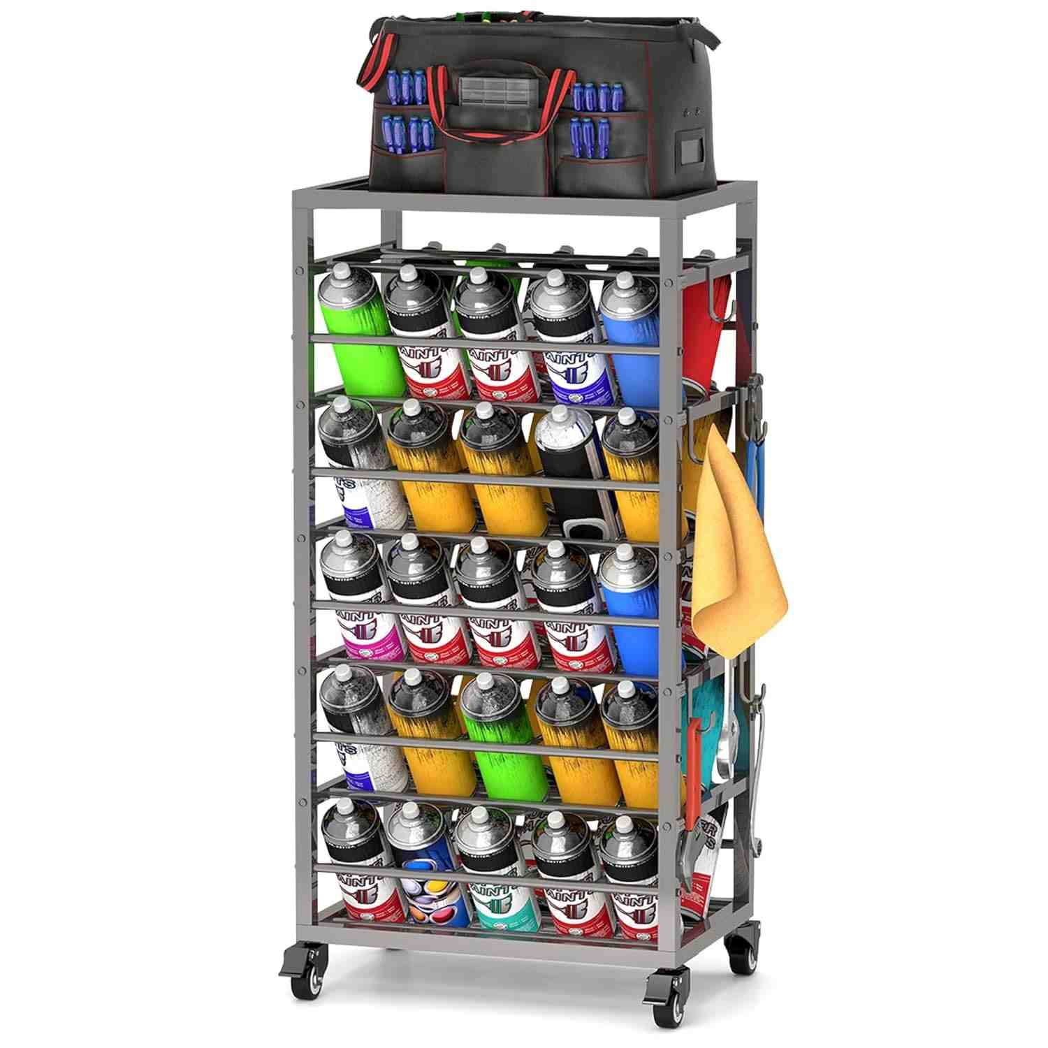 Rack de Armazenamento para 50 Latas de Tinta Spray Yeshine - Organize Sua Oficina com Estilo