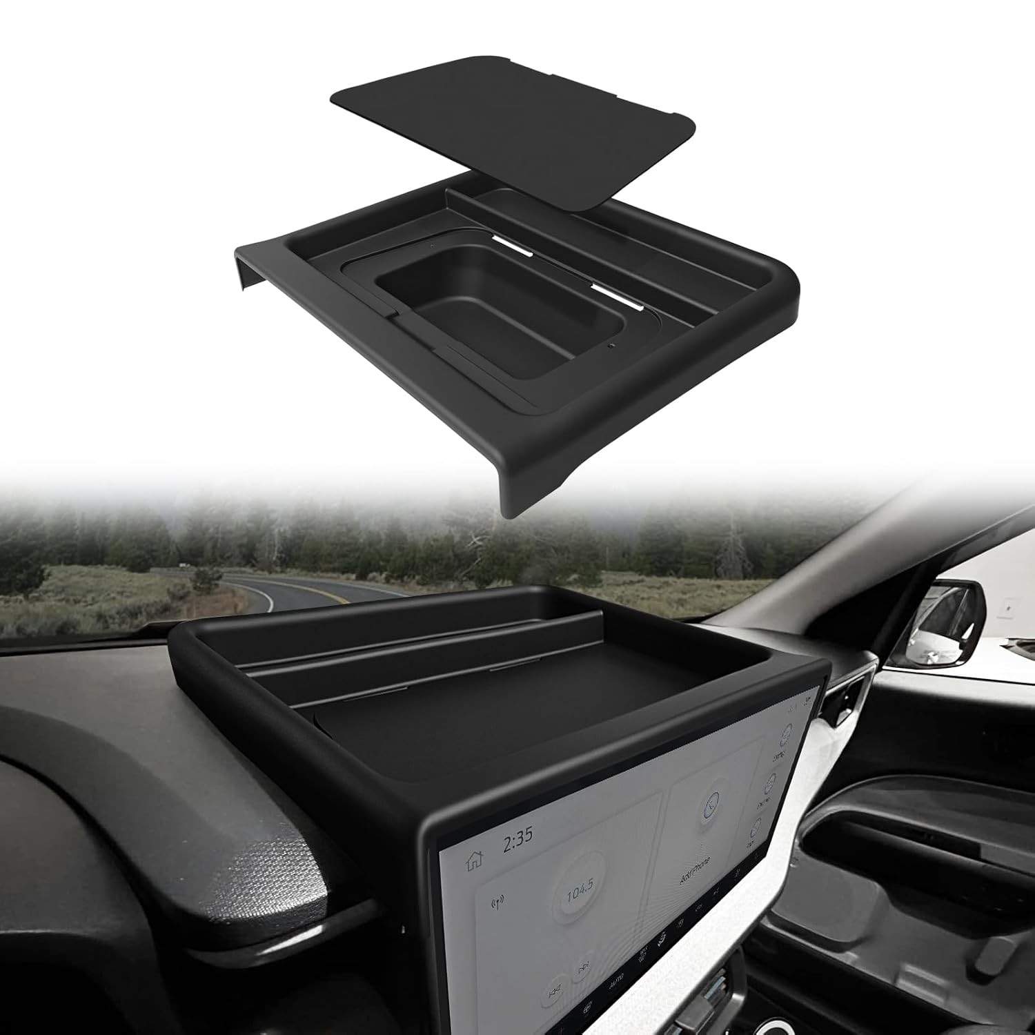 Organizador de Painel Muslogy para Ford Maverick 2025: Compartimento Secreto e Tampa Magnética