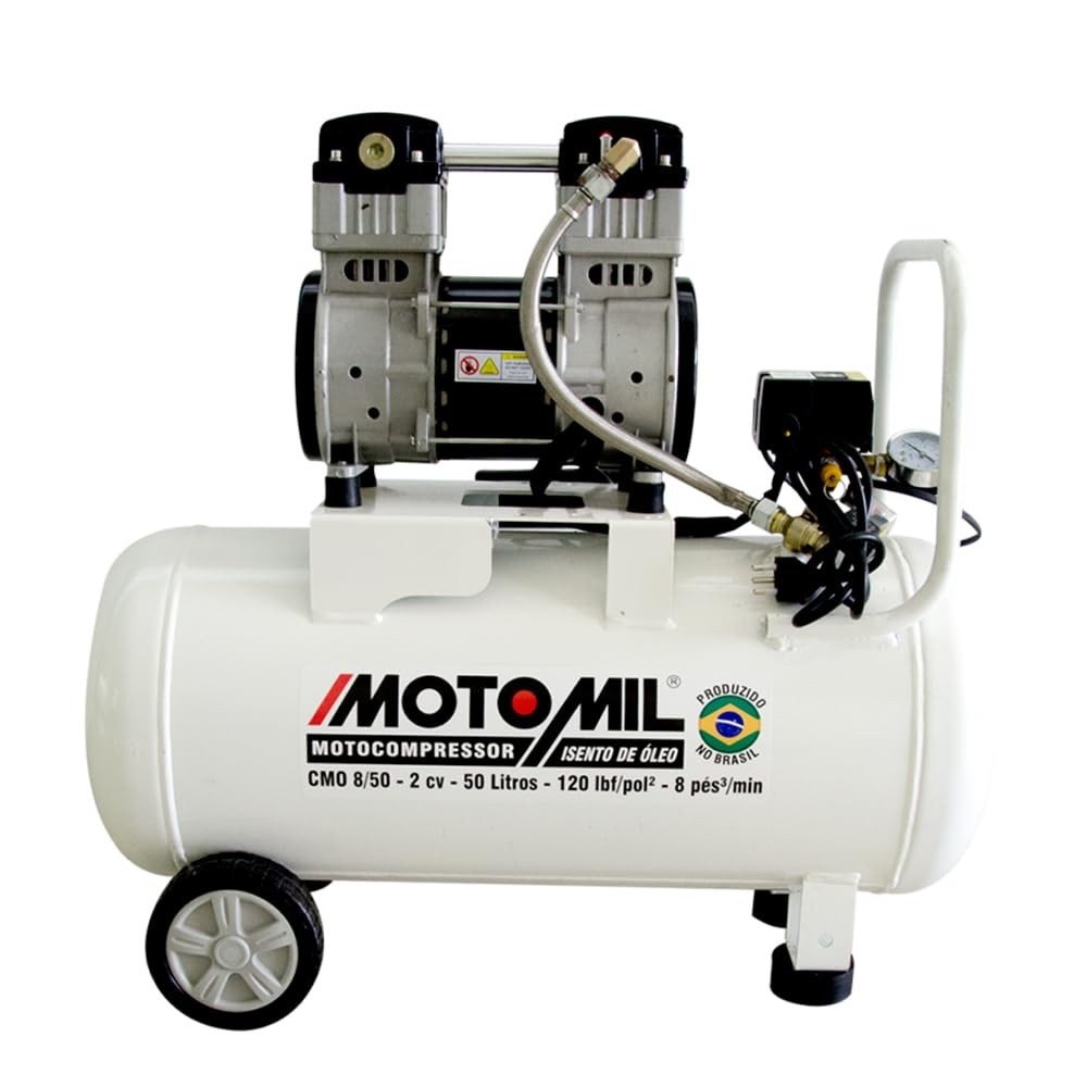 Motocompressor de Ar Motomil CMO8/50 Branco: Silencioso e Eficiente para Seu Trabalho!
