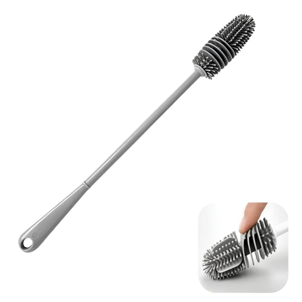 Escova de Silicone Premium para Limpeza Profunda de Garrafas, Mamadeiras e Copos