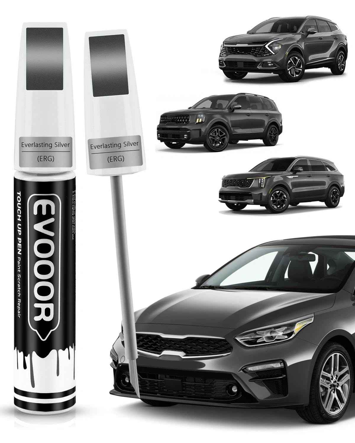 Tinta de Retoque para Carro Kia - Caneta 2 em 1 com Cor Exata para Reparos Fáceis