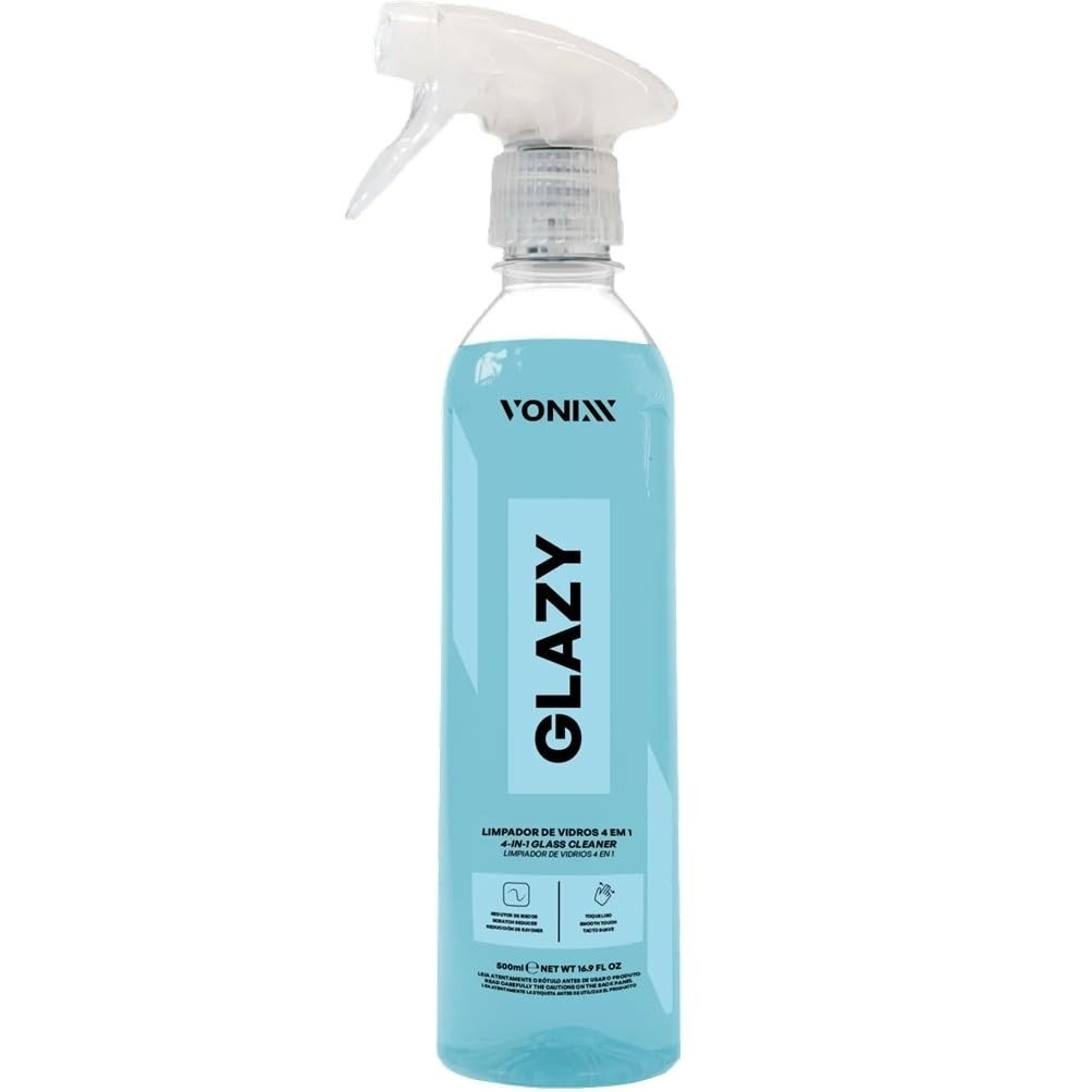 Glazy Vonixx 500ml: Limpador de Vidros 4 em 1 com Redutor de Atrito para Brilho Impecável