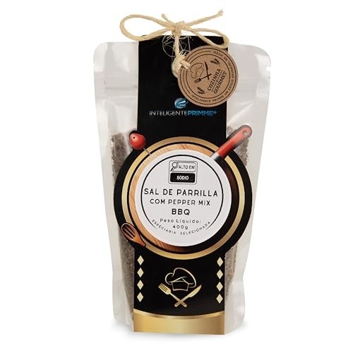 Inteligente Primme Sal de Parrilla BBQ, Tempero com Pimenta para Churrasco, 400g
