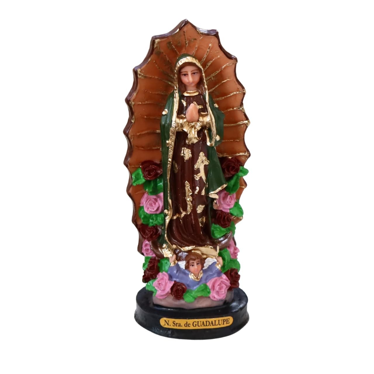 Imagem Nossa Senhora de Guadalupe em Resina Nacional - 14,5cm | Peça Sagrada e Elegante para Decoração e Oração