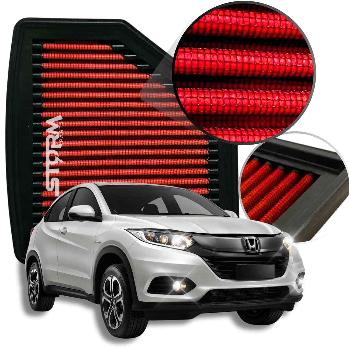 Filtro de Ar Esportivo Lavável Honda HR-V 1.8 16v Flex (2016-2022) - Performance e Economia
