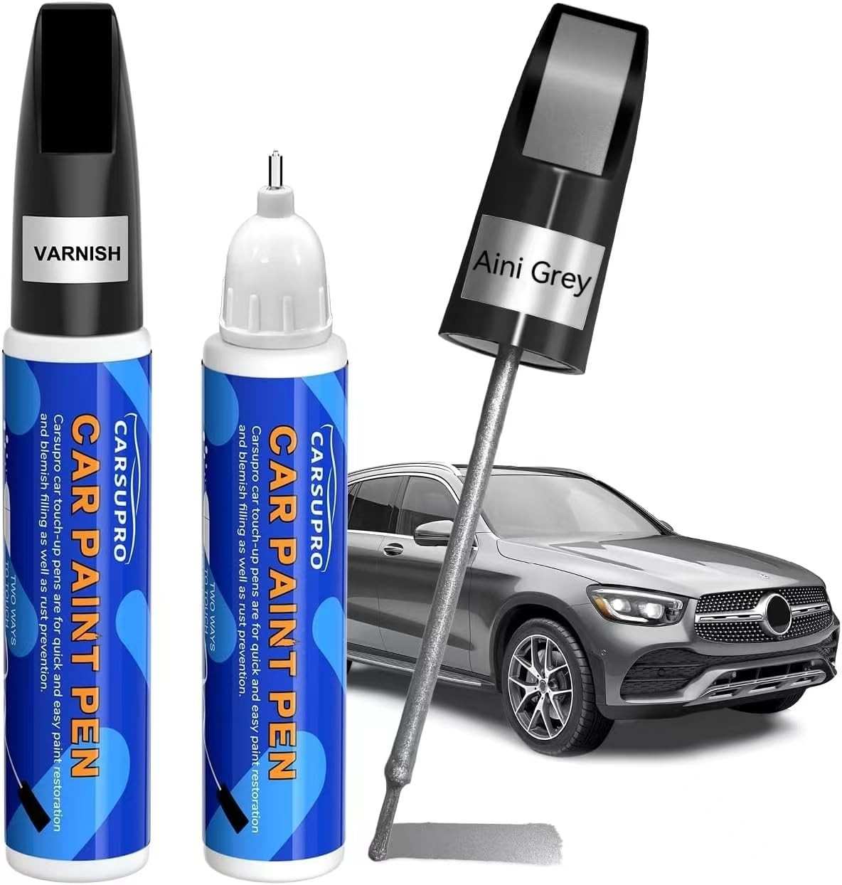 Caneta de Retoque Automotivo Cinza - Reparo Fácil de Arranhões com Verniz e Pincel