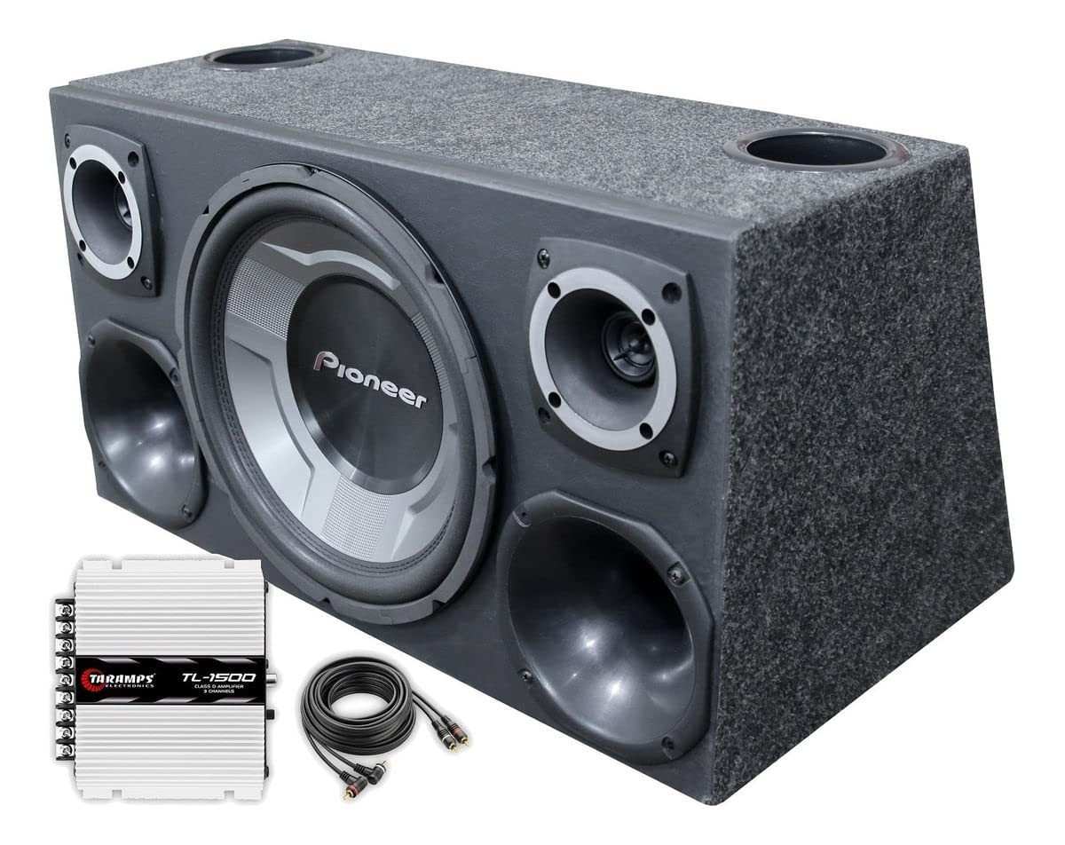 Caixa de Som Trio Subwoofer Pioneer + Taramps TL1500: Potência e Qualidade Sonora Imbatíveis!