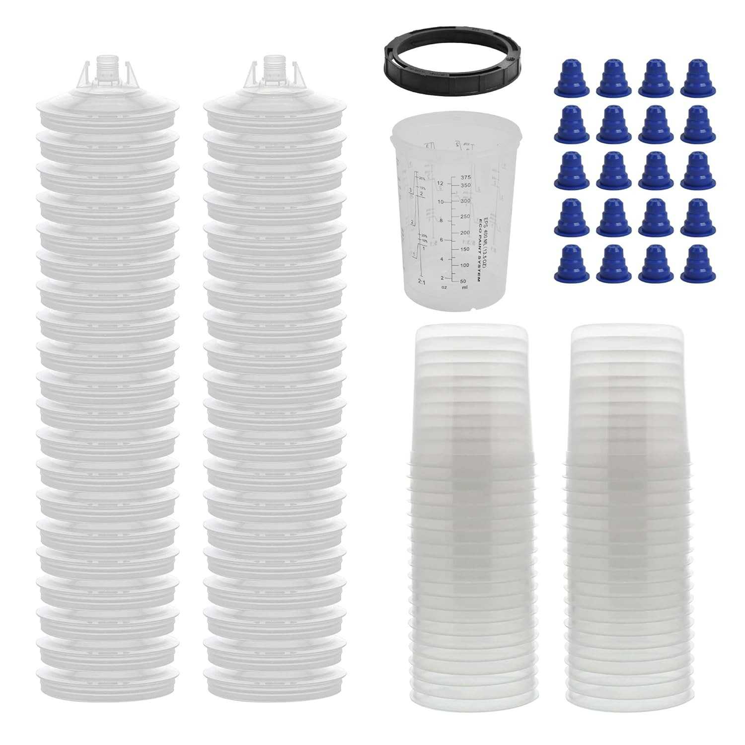 Kit de Copo Descartável 368g com Tampa para Pistola de Pintura - WINMAX
